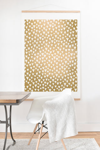 Elisabeth Fredriksson Little Hearts On Gold Art Print And Hanger