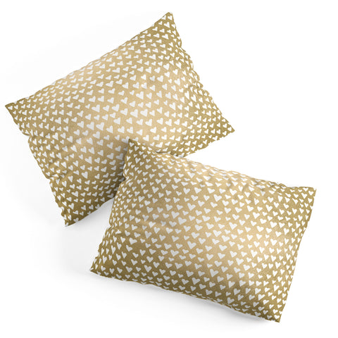 Elisabeth Fredriksson Little Hearts On Gold Pillow Shams