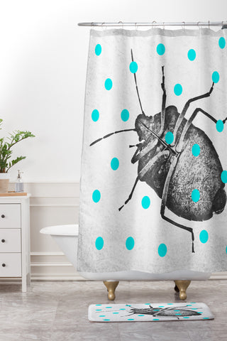 Elisabeth Fredriksson Little Stinkbug Shower Curtain And Mat