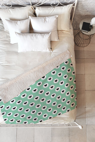 Elisabeth Fredriksson Lovely Dots Mint Fleece Throw Blanket