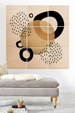 Elisabeth Fredriksson Minimal Graphic Wood Wall Mural