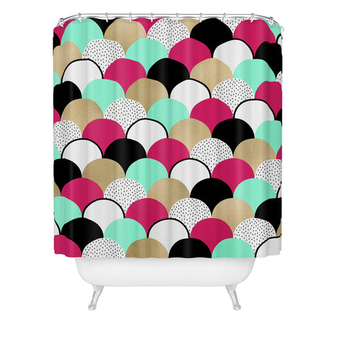 Elisabeth Fredriksson Neon Gumdrops Shower Curtain