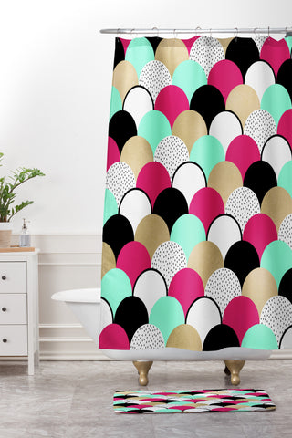 Elisabeth Fredriksson Neon Gumdrops Shower Curtain And Mat