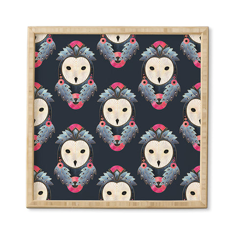 Elisabeth Fredriksson Owl Dark Background Framed Wall Art