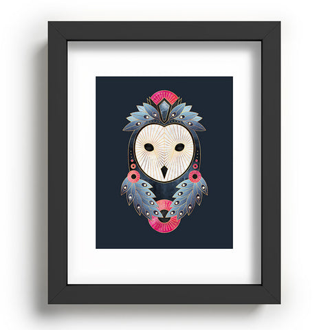 Elisabeth Fredriksson Owl Dark Background Recessed Framing Rectangle