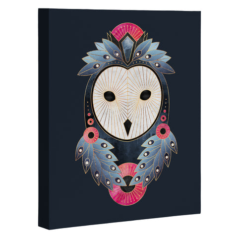 Elisabeth Fredriksson Owl Dark Background Art Canvas