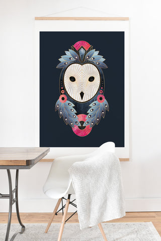 Elisabeth Fredriksson Owl Dark Background Art Print And Hanger