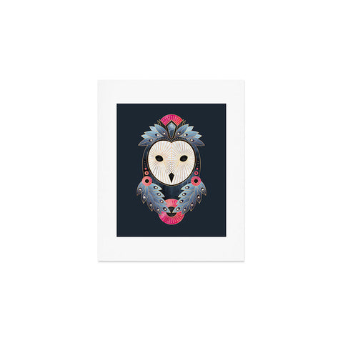 Elisabeth Fredriksson Owl Dark Background Art Print