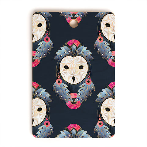 Elisabeth Fredriksson Owl Dark Background Cutting Board Rectangle