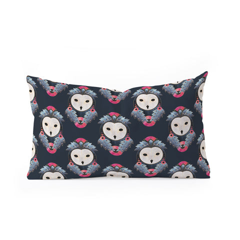 Elisabeth Fredriksson Owl Dark Background Oblong Throw Pillow