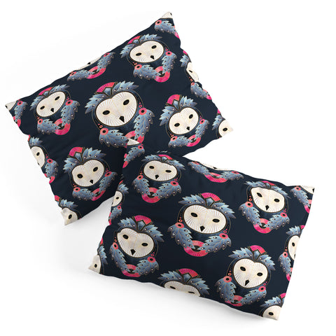 Elisabeth Fredriksson Owl Dark Background Pillow Shams