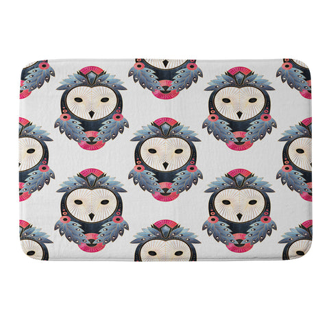 Elisabeth Fredriksson Owl Light Background Memory Foam Bath Mat