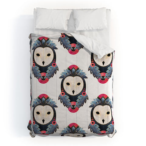 Elisabeth Fredriksson Owl Light Background Comforter