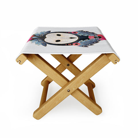 Elisabeth Fredriksson Owl Light Background Folding Stool
