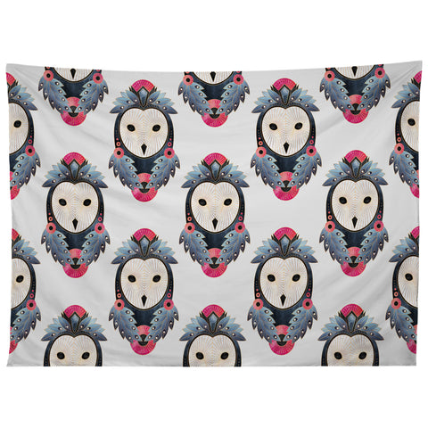Elisabeth Fredriksson Owl Light Background Tapestry