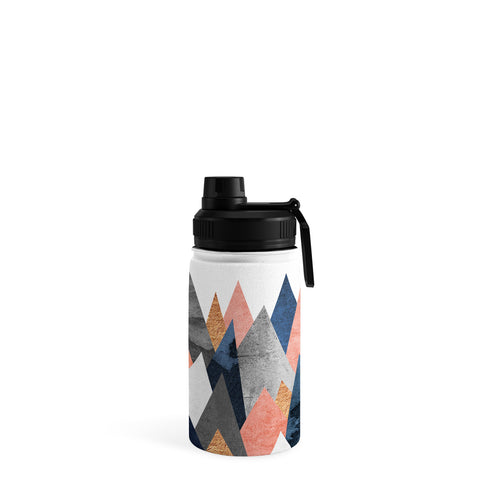 Elisabeth Fredriksson Pink And Navy Peaks Water Bottle