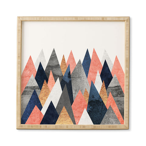 Elisabeth Fredriksson Pink And Navy Peaks Framed Wall Art