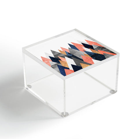 Elisabeth Fredriksson Pink And Navy Peaks Acrylic Box