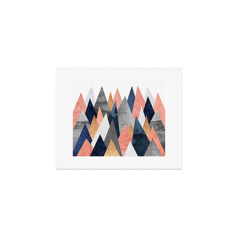 Elisabeth Fredriksson Pink And Navy Peaks Art Print