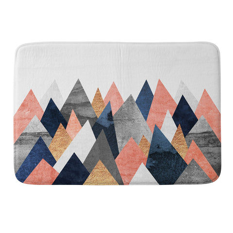 Elisabeth Fredriksson Pink And Navy Peaks Memory Foam Bath Mat