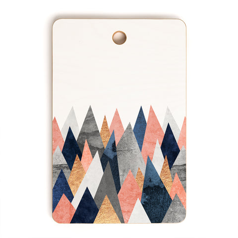 Elisabeth Fredriksson Pink And Navy Peaks Cutting Board Rectangle