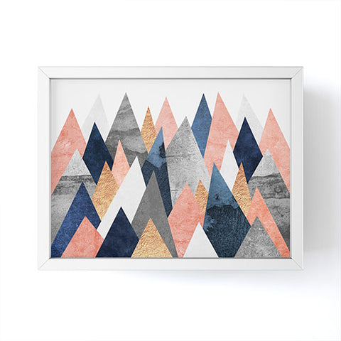 Elisabeth Fredriksson Pink And Navy Peaks Framed Mini Art Print