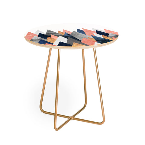 Elisabeth Fredriksson Pink And Navy Peaks Round Side Table