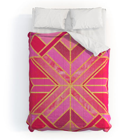 Elisabeth Fredriksson Pink Geo Star Comforter
