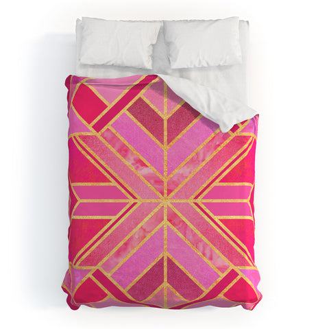 Elisabeth Fredriksson Pink Geo Star Duvet Cover