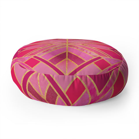 Elisabeth Fredriksson Pink Geo Star Floor Pillow Round