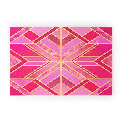 Elisabeth Fredriksson Pink Geo Star Welcome Mat