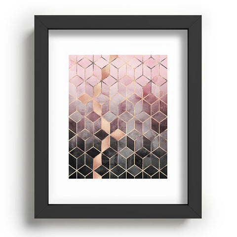 Elisabeth Fredriksson Pink Grey Gradient Cubes 2 Recessed Framing Rectangle