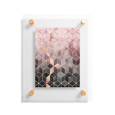 Elisabeth Fredriksson Pink Grey Gradient Cubes 2 Floating Acrylic Print