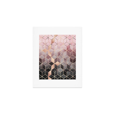 Elisabeth Fredriksson Pink Grey Gradient Cubes 2 Art Print