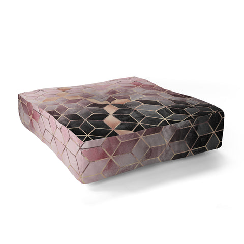 Elisabeth Fredriksson Pink Grey Gradient Cubes 2 Floor Pillow Square