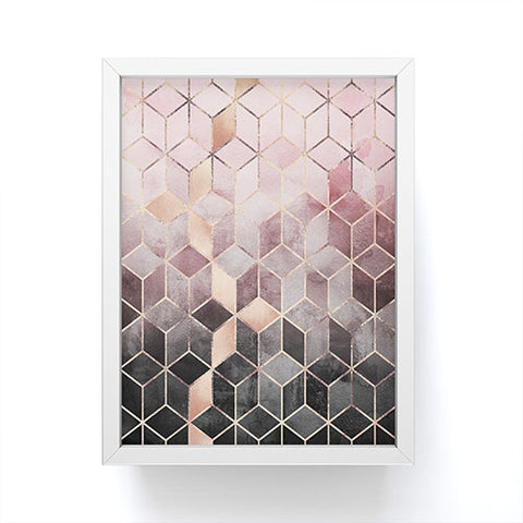 Elisabeth Fredriksson Pink Grey Gradient Cubes 2 Framed Mini Art Print