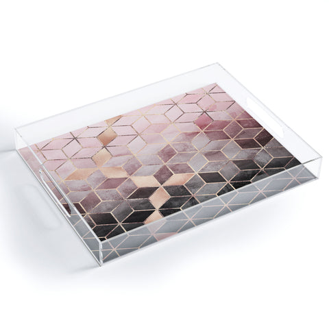 Elisabeth Fredriksson Pink Grey Gradient Cubes 2 Acrylic Tray
