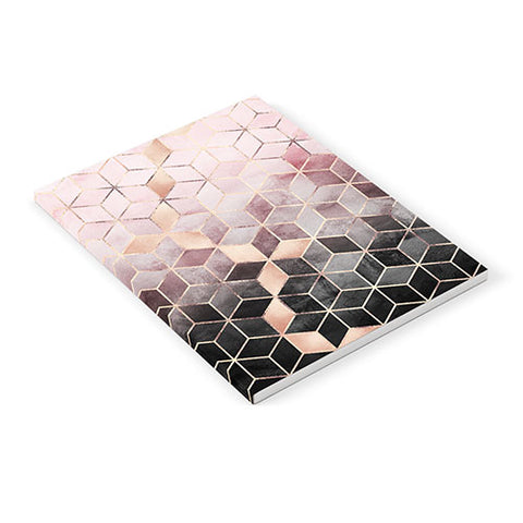 Elisabeth Fredriksson Pink Grey Gradient Cubes 2 Notebook