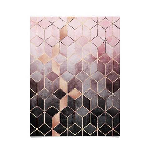 Elisabeth Fredriksson Pink Grey Gradient Cubes 2 Poster