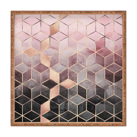 Elisabeth Fredriksson Pink Grey Gradient Cubes 2 Square Tray