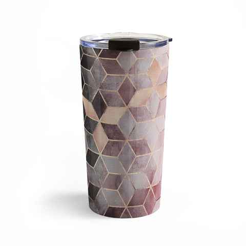 Elisabeth Fredriksson Pink Grey Gradient Cubes 2 Travel Mug