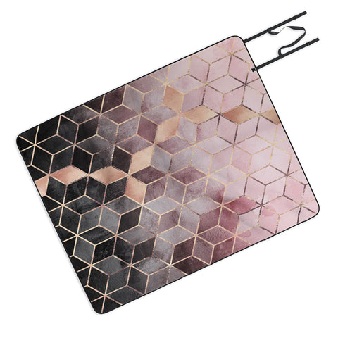 Elisabeth Fredriksson Pink Grey Gradient Cubes 2 Picnic Blanket
