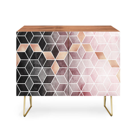 Elisabeth Fredriksson Pink Grey Gradient Cubes Credenza
