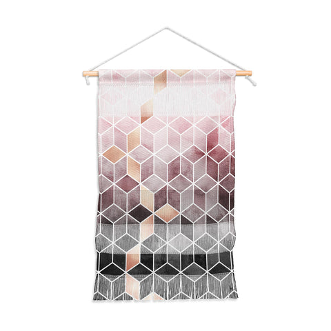 Elisabeth Fredriksson Pink Grey Gradient Cubes Wall Hanging Portrait