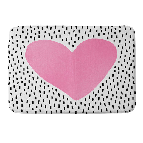 Elisabeth Fredriksson Pink Heart Memory Foam Bath Mat