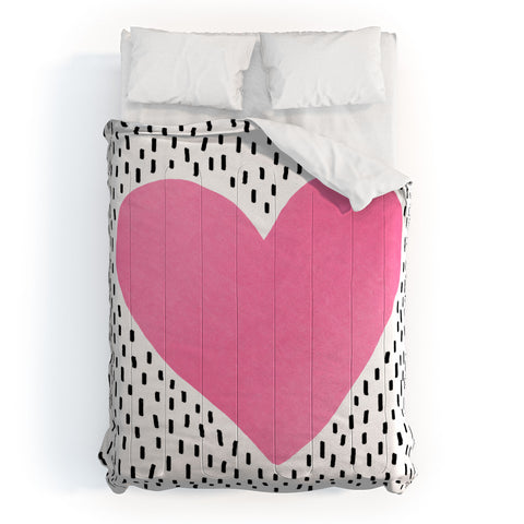 Elisabeth Fredriksson Pink Heart Comforter