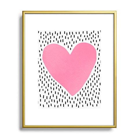 Elisabeth Fredriksson Pink Heart Metal Framed Art Print