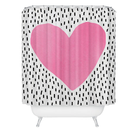 Elisabeth Fredriksson Pink Heart Shower Curtain