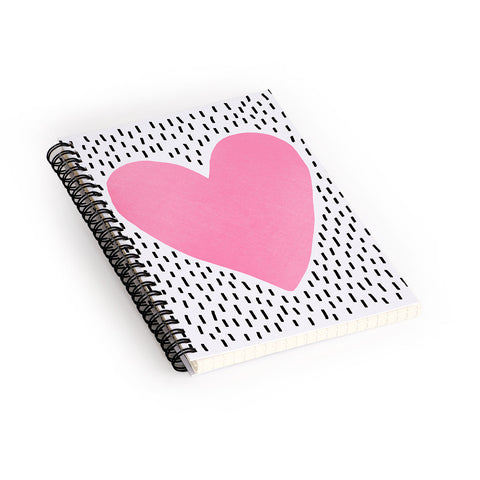Elisabeth Fredriksson Pink Heart Spiral Notebook