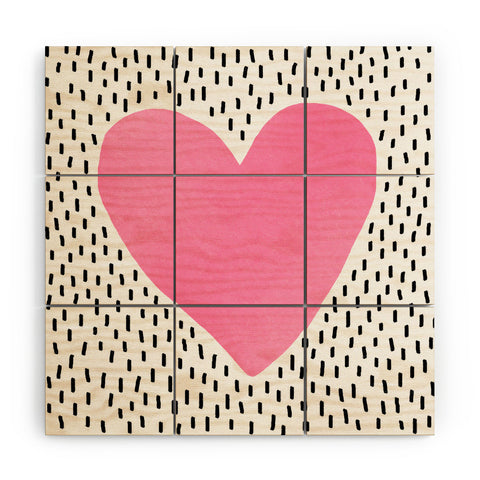 Elisabeth Fredriksson Pink Heart Wood Wall Mural